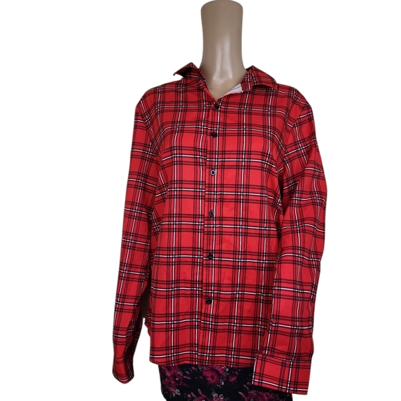 Manfinity Red Plaid Casual Button Down Shirt - Picture 3 of 4
